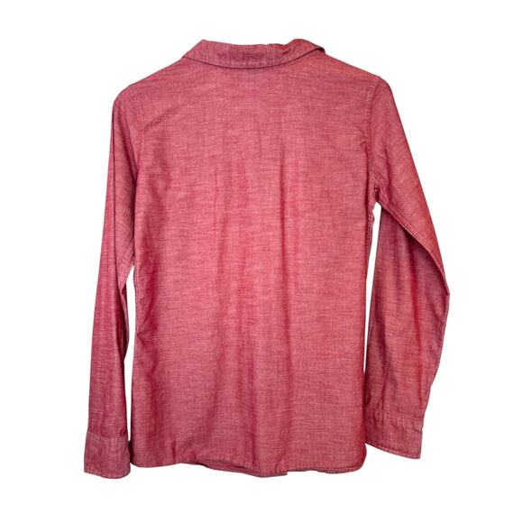 PATAGONIA Long-Sleeved Chambray Shirt Organic Cotton in Red Women's Size 2 - Picture 5 of 9